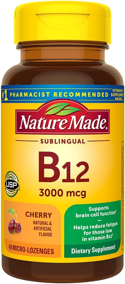 Nature Made Vitamin B- 12 3000 MCG Sublingual, 40 Greve (pakke med 3)