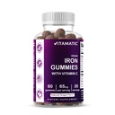 Vitamin Jern 65 mg Gummies Supplement for kvinder & mænd - 60 Vegansk Gummies - Store smagfulde jerngummivitaminer med C-vitamin (1)