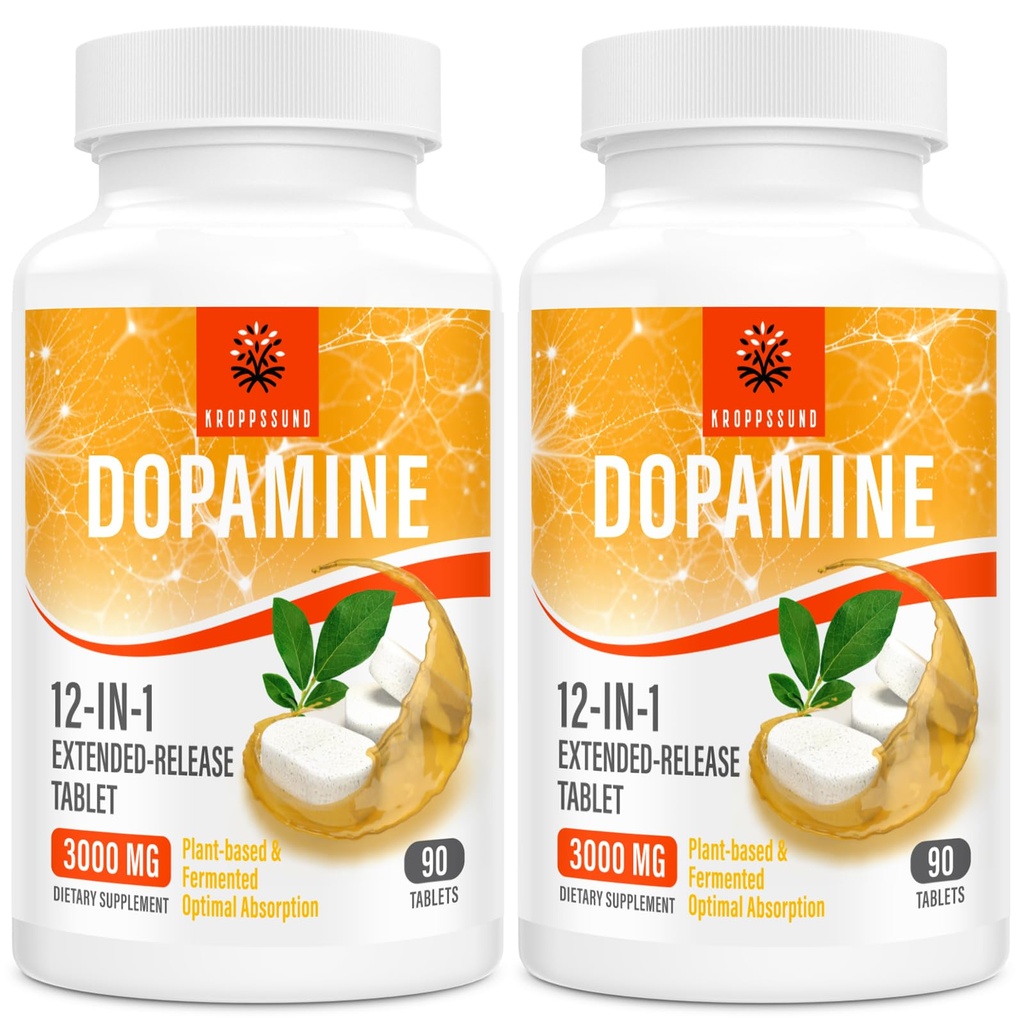 Kroppssund Natural Dopamin Supplement - 90 tabletter (2 flasker)