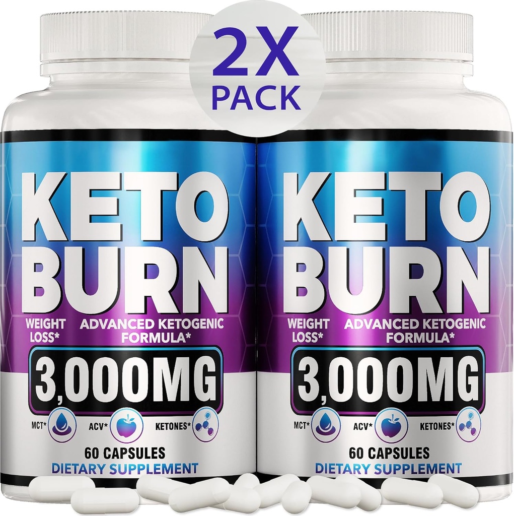 (2 Pack) Keto Diet Pills - Avanceret vægttab - Keto Supplement for kvinder og mænd - Apple Cider Vincities - Keto ACV Gummies Gummy - Made in USA