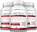 Godkendte Science ® Uritrac ™ - UTI Support - Tranebær, D- Mannose, Lingonberry - Vegansk Friendly - 60 kapsler per flaske - Pakning med 3 stk.