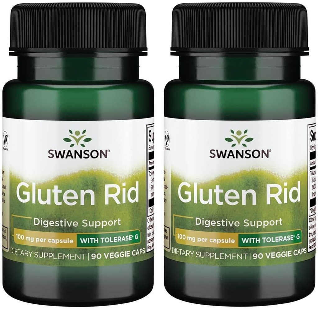 Swanson Gluten Rid with Tolerase G 100 mg 90 Veg Caps (2 Pack)