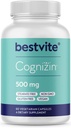 BESTVITE Cognizin Citicolin 500mg (60 Vegetariske Kapsler) - Klinisk Studerede Premium Cholin Nootrope - Ingen Stearates - Vegan - Non GMO - Gluten Free - Brain Supplements for Memory and Focus
