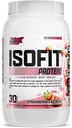 Nutrex Forskning IsoFit Whey Protein Powder Instantized 100% Whey Protein Isolate (30 Servere (pakke med 1), Jordbær & Cream)
