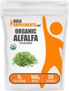BulkSupplements.com Organic Alfalfa Grass Powder - Alfalfa Supplement, Green Superfood Powder - Vegan & Gluten Free, 5g per Serving, 100g (3,5 oz) (pakke med 1)