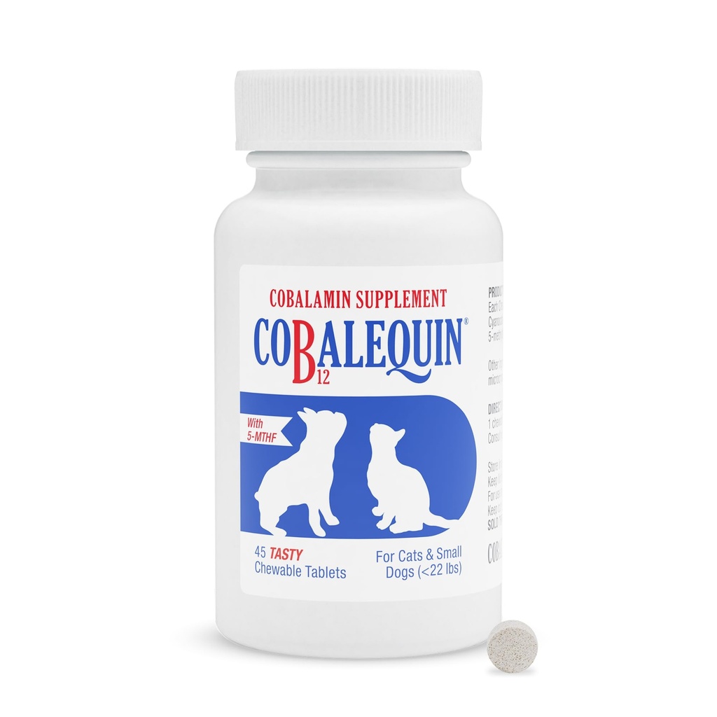 Nutramax Cobalequin B12 supplement til katte og små hunde, 45 greve (pakke med 1)