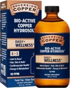 Sovereign Bio- Active Copper Hydrosol - Biotilgængelig kolloid kobber væske supplement til voksne og børn med sølv Hydrosol til immunforsvar, hår, hud og negle - 16 fl oz (473ml)