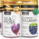 Collagen and Sea Moss Gummies Bundle - Collagen Peptides, Irish Sea Moss, Biotin, Keratin, Bladderwrack - Gummy Supplement for Immunity, Detox, Healthy Hair, Skin and Nails - for Men and Women