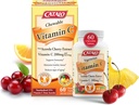 CATALO C-vitamin Formel - Acerola Cherry Extract, 200mg C-vitamin per servering, Foryngelse af huden, Collagen produktion, lækker Orange & Ananas Flavor, 60 tyggetabletter