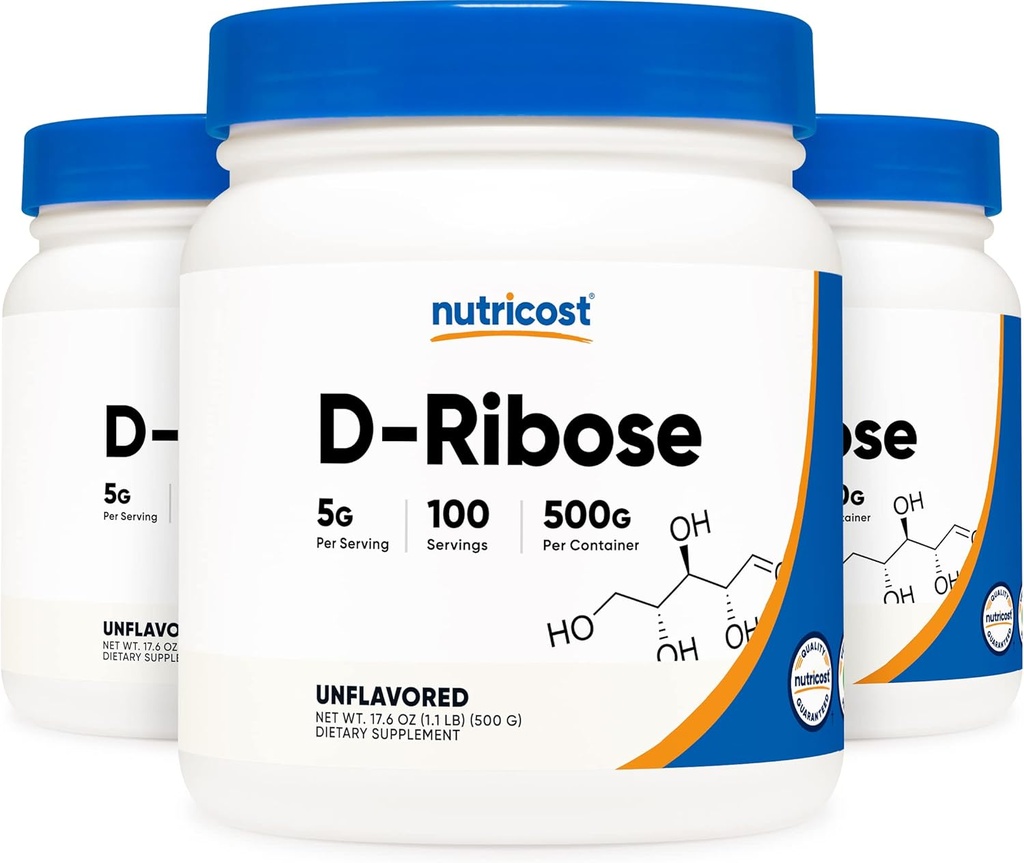 Nutricost D- Ribose Powder 500 Bedste - 5000mg Per Servering, Non- GMO (500 G (3 Pack))