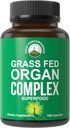 Peak Performance Grass Fed Oksekød orgel Complex fra New Zealand (180 Kapsler) Desickeret Organs Superfood Pills. GrassFed Beef Leverkapsler med hjerte, Nyre, Pancreas, Milten. Supplement