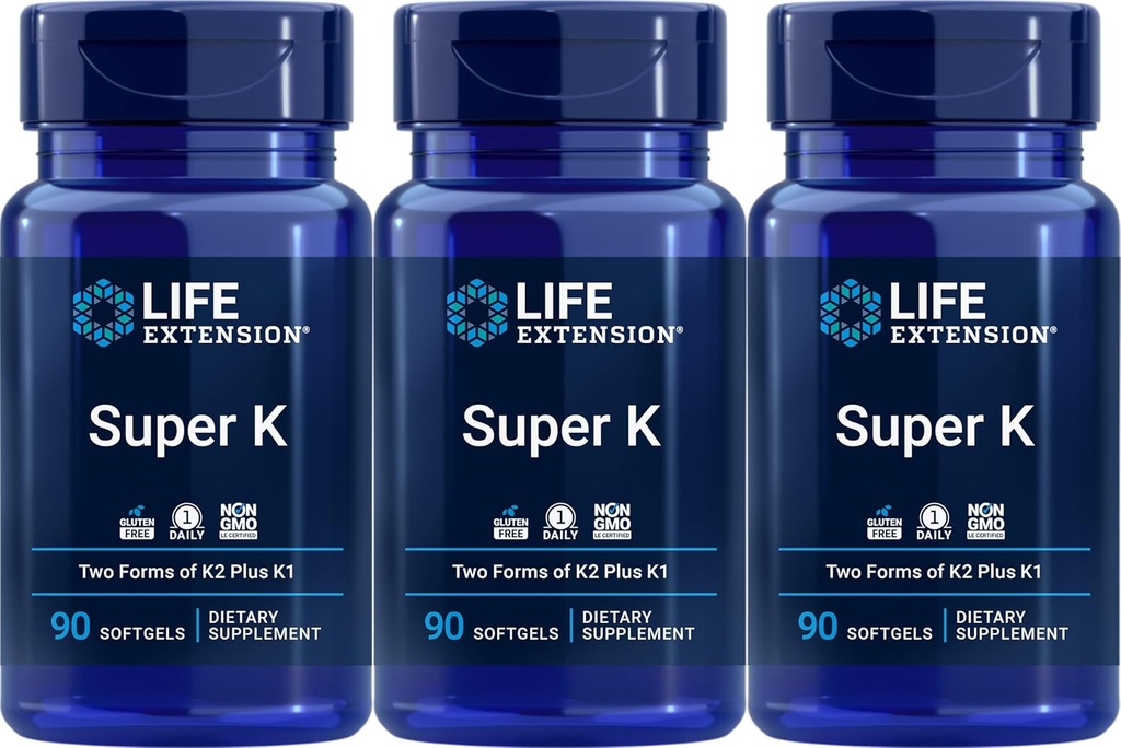 Life Extension Super K, 90 softgel (pakke med 3)