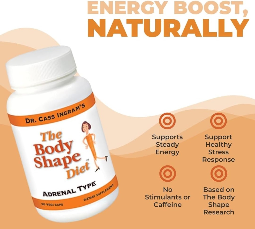 Dr. Cass Ingrams Premium Adrenal Support Formel - Natural Energy & Stress Support med Wild Mediterranean Urts, Royal Jelly & Glandular Complex - 90 kapsler