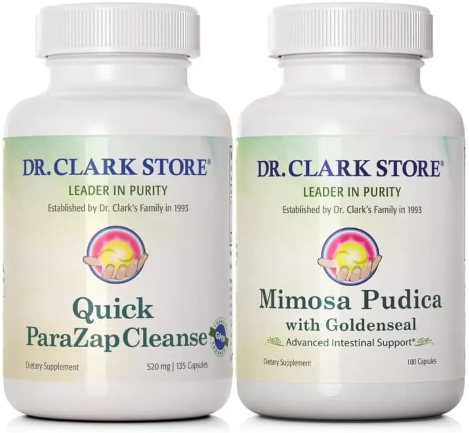 Dr. Clark Store Quick para- Zap Cleanse & Mimosa Pudica - Kraftfuld Cleanse, Detox Support & Gut Health Formel