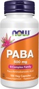 NOW Supplements, PABA (Para-Aminobenzoic Acid) 500 mg, B-Complex Family, 100 Capsules
