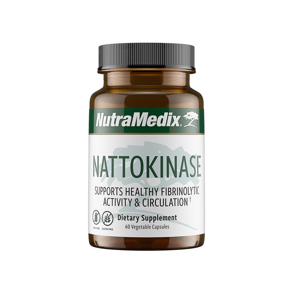 NutraMedix Nattokinase Supplement - Nattokinase 2000 FU per servering - Formuleret til at understøtte hjertets sundhed og sund cirkulation - Gluten + Dairy- Free (60 kapsler)
