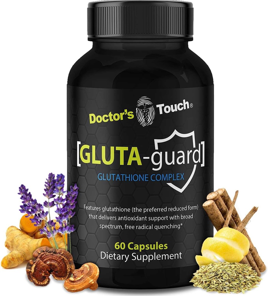 Doctor 's Touch Liposomal Glutathion Supplement - Easy- to- Swallow Glutathion Kapsler for energi, hjerne støtte og hud sundhed - Pure Maksimum Absorption Glutathione Liposomal Supplement