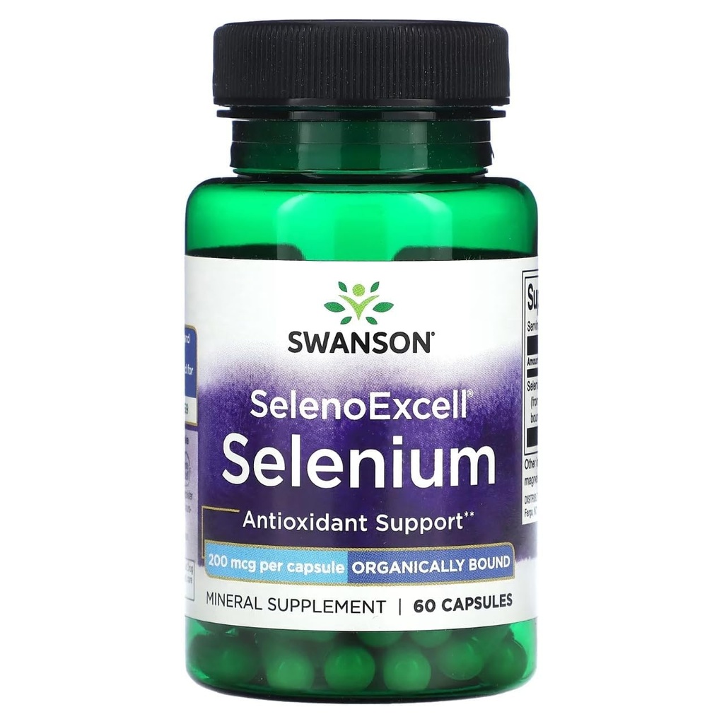 Swanson Selenoccell Selenium 200 mcg 60 Kapsler