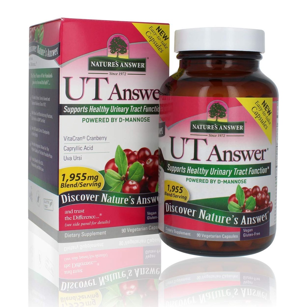 Naturens svar UT svar med D- Mannose 1955mg 90- Greve • 124; Urinary Tract & Brege Support • 124; Natural Detox • 124; Gluten- Free, Vegan, Kosher • 124; Enkelt greve