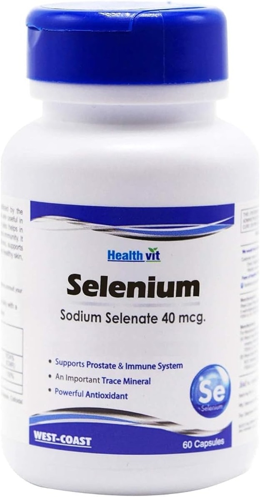 Generic Rise Selenium 40mcg - Vigtig spor Mineral Mex124; Powder Antioxidant Mex124; immunsystem Booster 124; Promote Heart Health Mex124; Promote Cardivaskulær System Mex124; Vegan & Non- GMO Mex124; 60 kapsler, Nautral