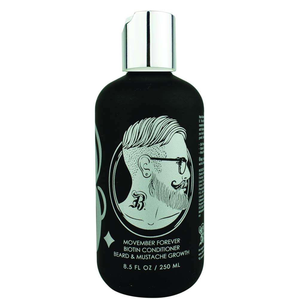 Biotin Beard Growth og Thickening Conditioner - (høj potens) Beard Care med Biotin - for Best Beard Growth- Beard Conditioner til Grooming- Movember Forever Biotin Facial Conditioner 8.5oz.