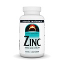 Source Naturals Zink, Aminosyrechelat - Kosttilskud - 50 mg - 250 tabletter