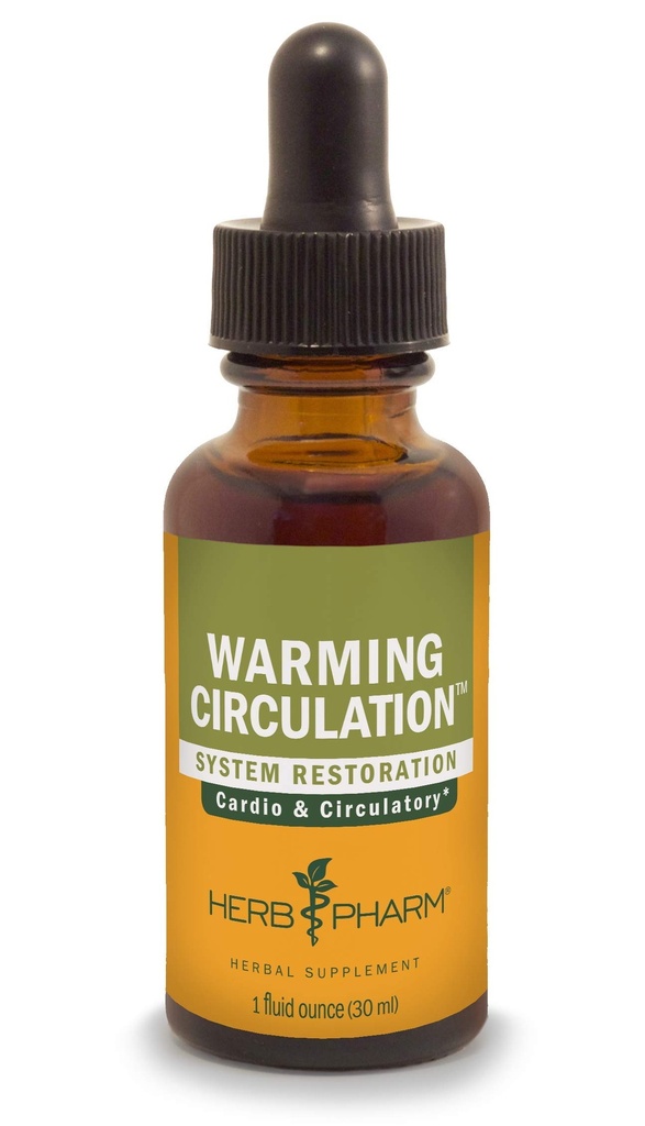 Herb Pharm Warming Circulations Liquid Herbal Formel for cardiovaskulær og kredsløbsstøtte - 1 Ounce (FGINGER01)