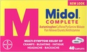 Midol komplet menstruationssmerteløse kapsler med Acetaminophen til menstruationssymptomlindring - 40 greve (pakning med 3)