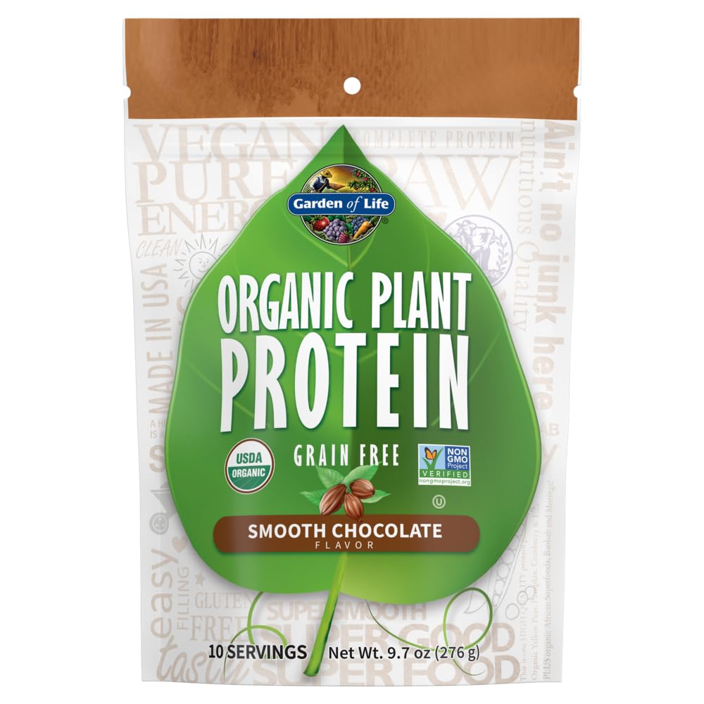 Have of Life Organic Plant Protein Glat Chokolade Powder, 10 Servering - Vegan, Grain Free & Gluten Free Plant Based Shake med 1 Million CFU Probiotika & Enzymes, 15g Protein