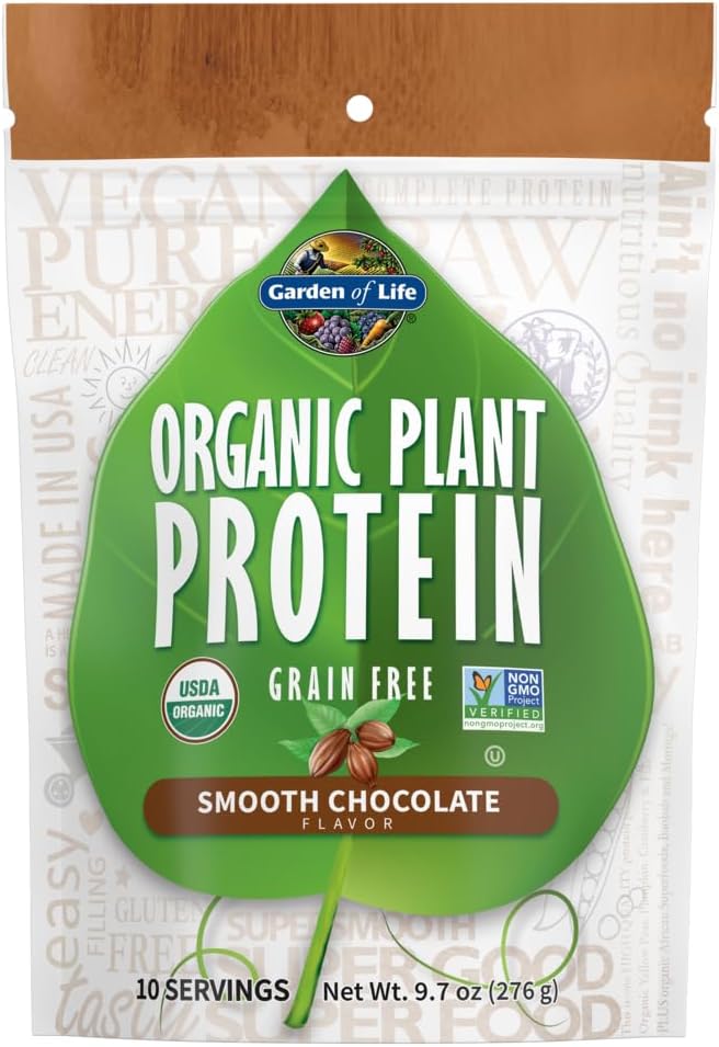 Have of Life Organic Plant Protein Glat Chokolade Powder, 10 Servering - Vegan, Grain Free & Gluten Free Plant Based Shake med 1 Million CFU Probiotika & Enzymes, 15g Protein