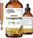 Wild & Organic Sarsaparilla Root Tinktur - Samlet støtte - Sarsaparilla Extract Supplement - Vegan, Sukker & Alkohol- Free Liquid Drops - 4 fl oz