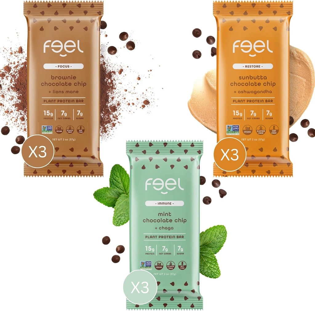 Feel Vegan Protein Bars 124; Chokolade Elskere 124; Keto Buddy 124; Gluten Free Buddy 124; Organic Buddy 124; Lions Mane Buddy 124; Chaga Buddy 124; Ashwagandha