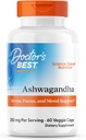 Doctor 's Best Ashwagandha med Sensoril, Ayurvedic Herb, Standardized Cithania somnifera Extract, Klinisk provet til at støtte Mental Fokus, Kardiovaskulær Sundhed og sund energi, 125mg, 60 Greve