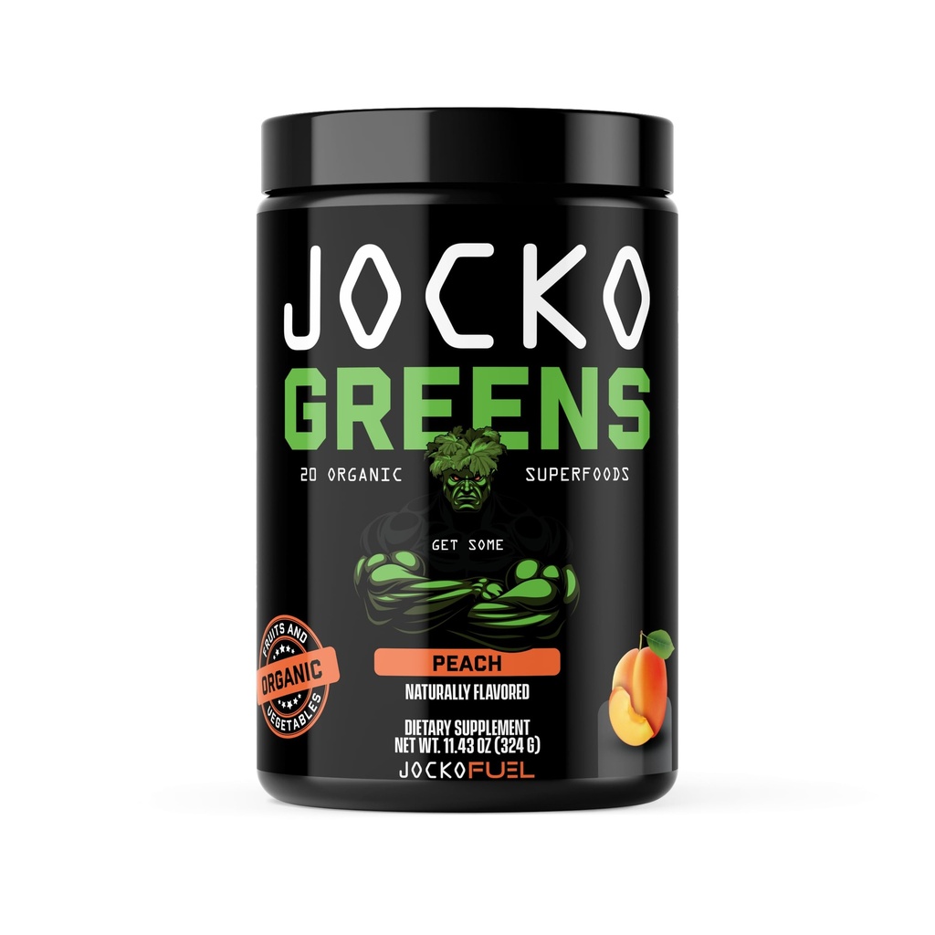 Jocko Fuel Daily Green Powder - Premium Organic Green Superfood Powder for Gut Health, fordøjelse, Bloating, immunforsvar med Spirulina, Chlorella, fordøjelsesfremmende enzymer, & Probiotika - 30 Tjenester
