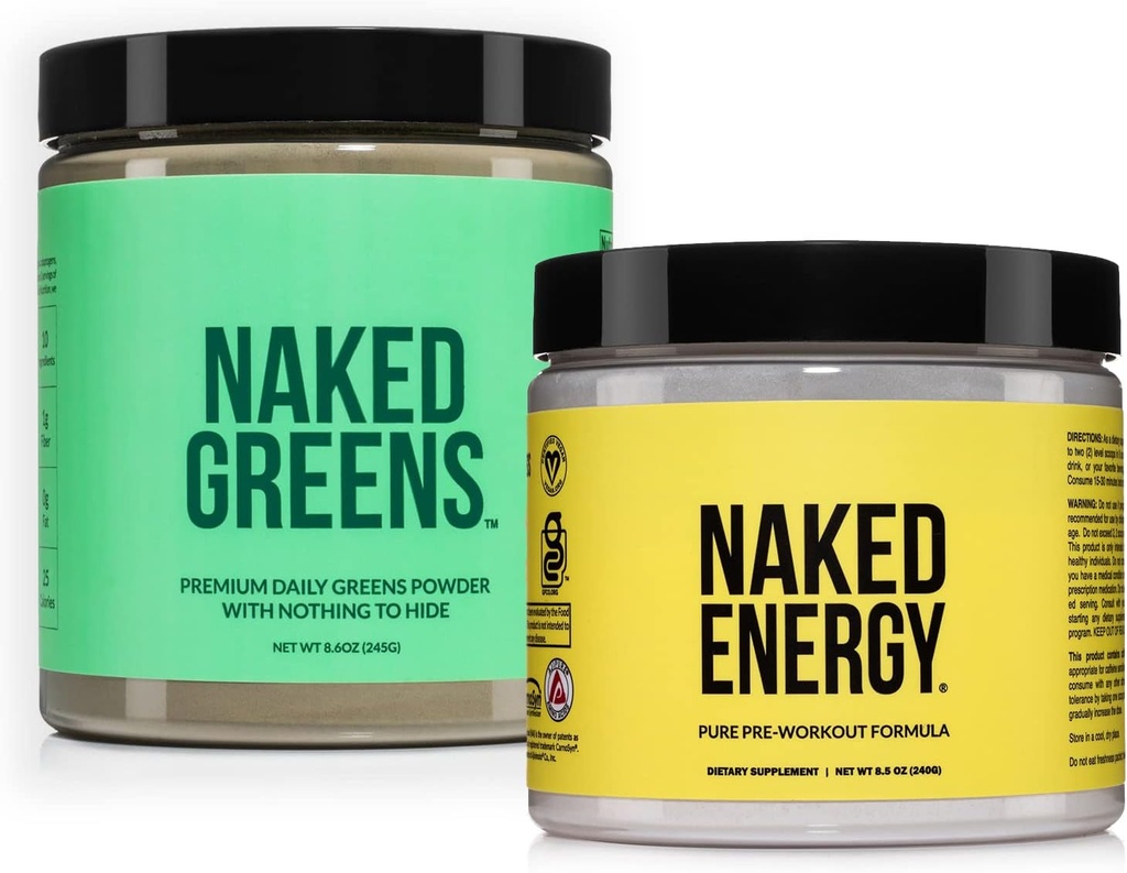 NAKED Vegansk energigivende Bundle Unflavored Energy Nutrition Super Green Powder Organic Green Supplement