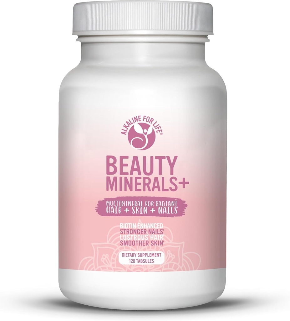 Skønhed mineraler - Biotin forbedret multimineral for hårvækst, neglestyrke, og hudelasticitet - 19 næringsstoffer - Hårhud og negle vitaminer
