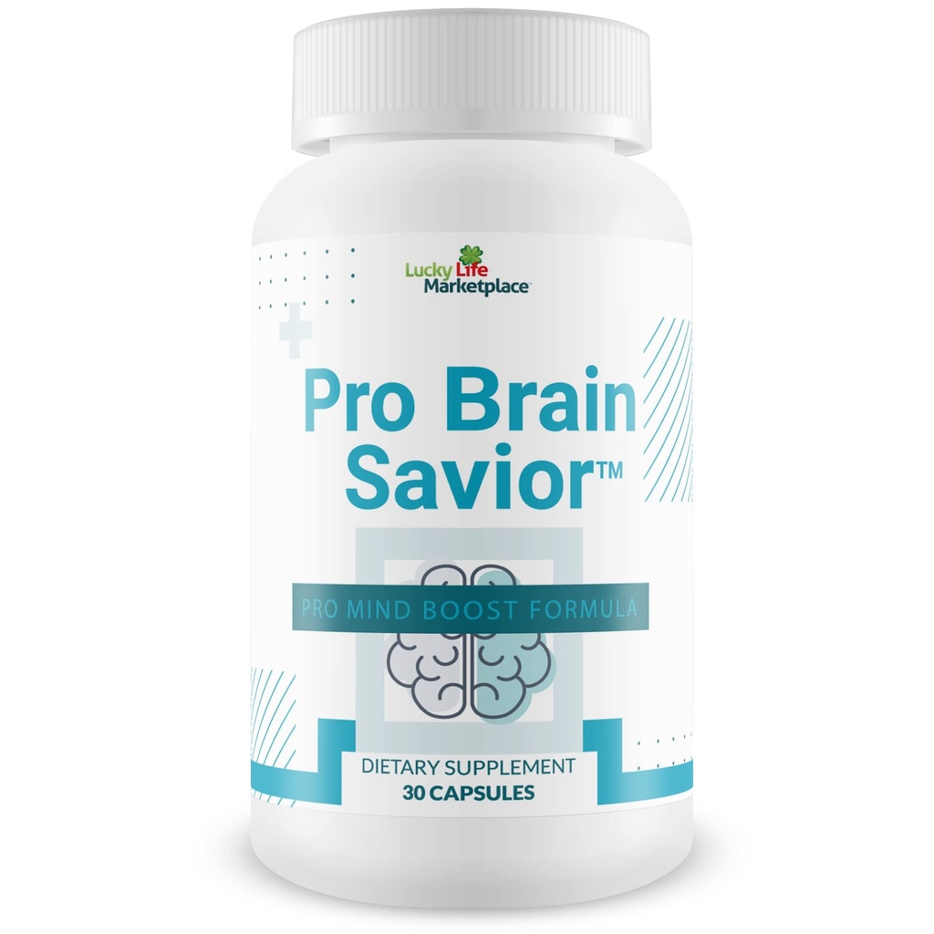 Pro Brain Savior - Nootrop Brain Supplement - Pro Mind Boost Formel for Memory, Focus, & Clarity - Study Pills - Bacopa, Niacin, Coffein + L- Theanine, GABA - Fremme hukommelse tilbageholdelse og læring