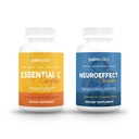 Paleodal NeuroEffect + Essential C Complex Bundle - Neuro Mushroom Coffee Extract, C-vitamin Supplement 450g Focus, Memory, Energy, Immunsupport, Organic Superfoods