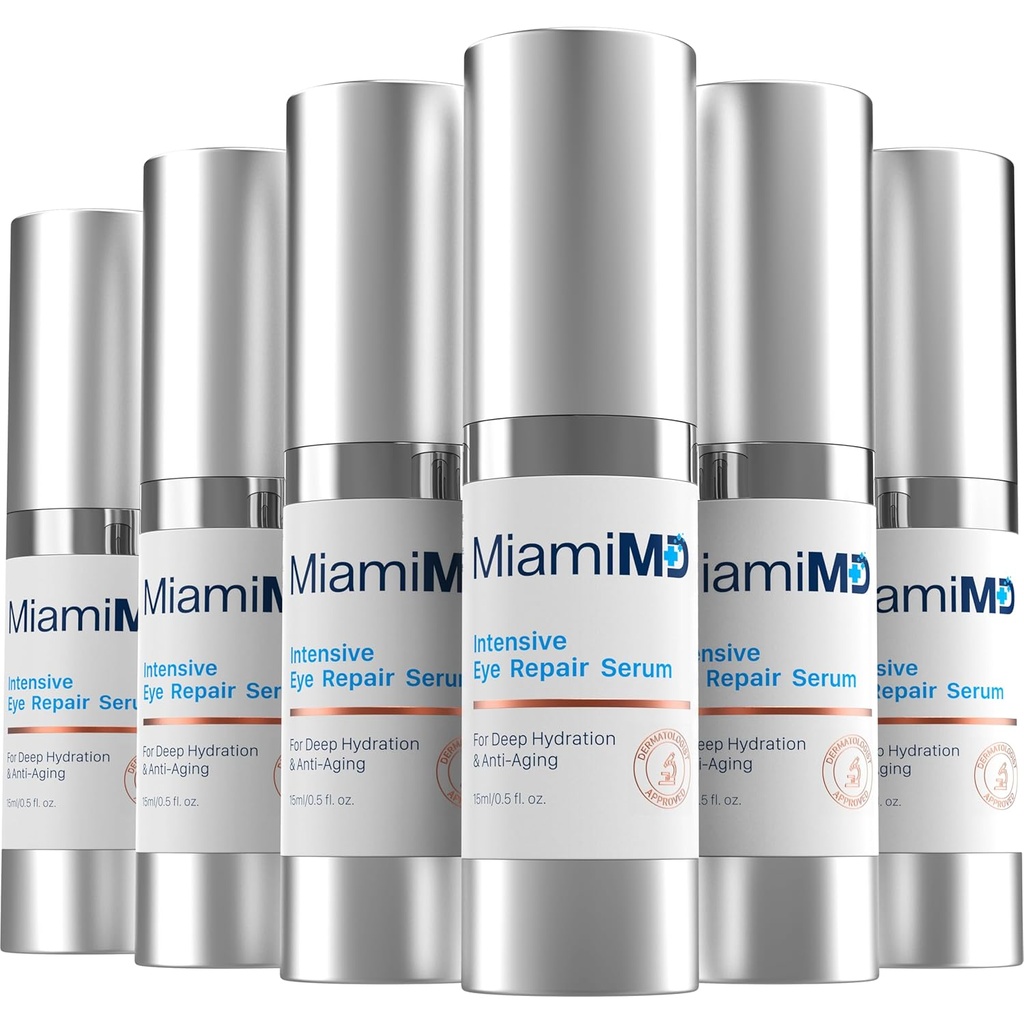 Eye Serum (15 ml) Under Eye Treatment for Dark Circles, Crow 's Feet & Eye Tasker - Eye Serum for All Skin Type - Anti- Aging under Eye Cream - Reducerer Eye Puffiness - For Day & Night Time Use - 6 PAKNING