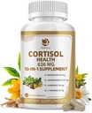 10- in-1 Cortisol Kosttilskud med Magnesium, Ashwagandha, Kamille, L- Theanine, Phosphatidylserin, St. John 's Wort, Astragalus, C-vitamin & D3, for kvinder Mænd, 120 Veganske kapsler til 2 måneder, non-GMO