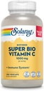 Solaray Super Bio Buffered C-vitamin 1000mg, Two-Stage, Timet Release C-vitamin med Bioflavonoider, immunsupporttillæg - Høj Absorption, Vegan, 60 dages garanti, 180 Servere, 360 VegCaps 140