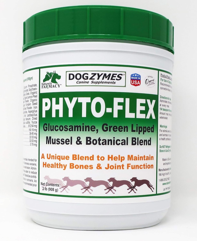 Dogzymes Phyto Flex - Glucosamin, Chondroitin, MSM og Hyaluronsyre... (2 Pund)