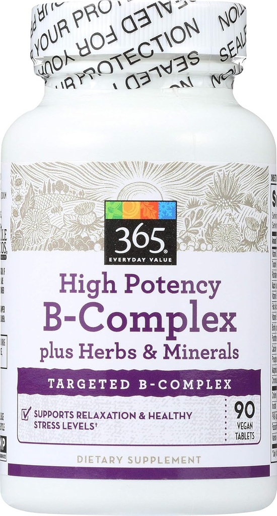 365 af Whole Foods Market, High Potency B- Complex, 90 ct