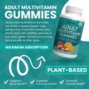 Plante- baserede Multivitamin Gummies, Daglige multivitaminer til mænd og kvinder med vitaminer A, C, D, E, B-3, B-6, B-12, Biotin, inositol, non-GMO, gluten fri, 60 Greve (30 dages forsyning)