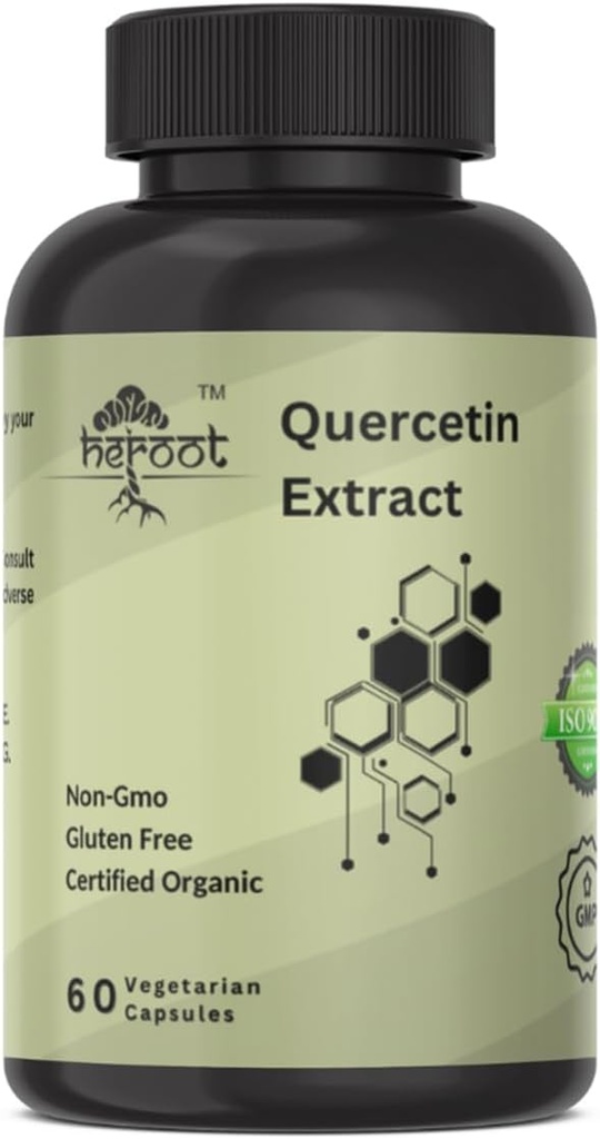 Quercetin Extract Capsules Non- GMO, Gluten- Free, Vegetar Understøtter Samlet sundhedsstyrke Energi (60 kapsler)