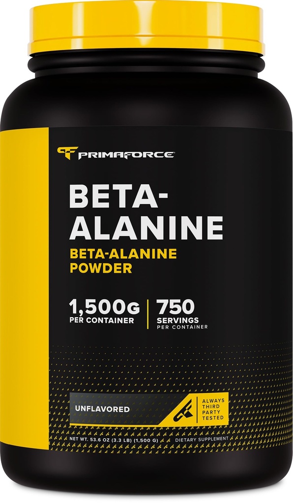 Primaforce Beta alanine Powder, Unflavored, 1,5 kg - Gluten Free, Non- GMO supplement for mænd og kvinder