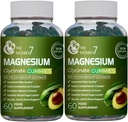 Magnesium Glycinat Gummies med Ashwagandha og CQ10 Calm Magnesium Complex L- Threonat Vegan Non- GMO 800mg Magnesium Glycinat Gummy Magnesium Supplement - pakning med 2 stk.