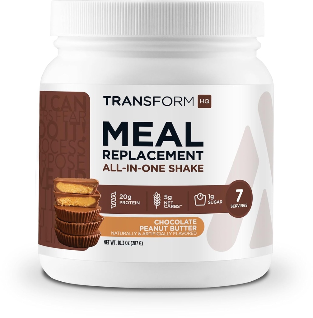 TransformHQ Meal Erstatning Shake Powder 7 Servering (Chocolate Peanut Butter) - Gluten Free, Non- GMO