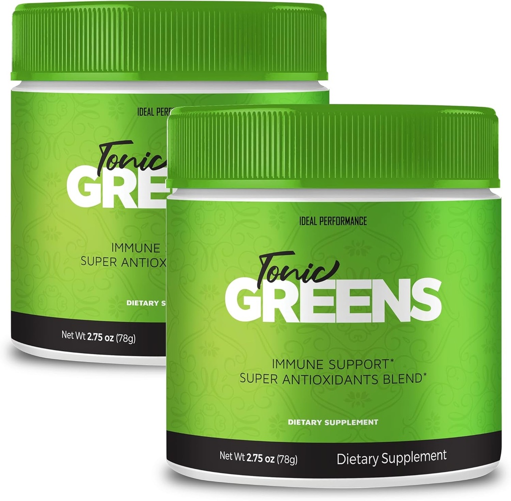 Tonic Green Powder Vitamin Supplement Advanced Formel - Natural Green Blend Energy Supplement - Maksimal styrke, TonicGreen BCAA, Tonic Green Alle naturlige Formel Powder Support Anmeldelser (2 Pack)