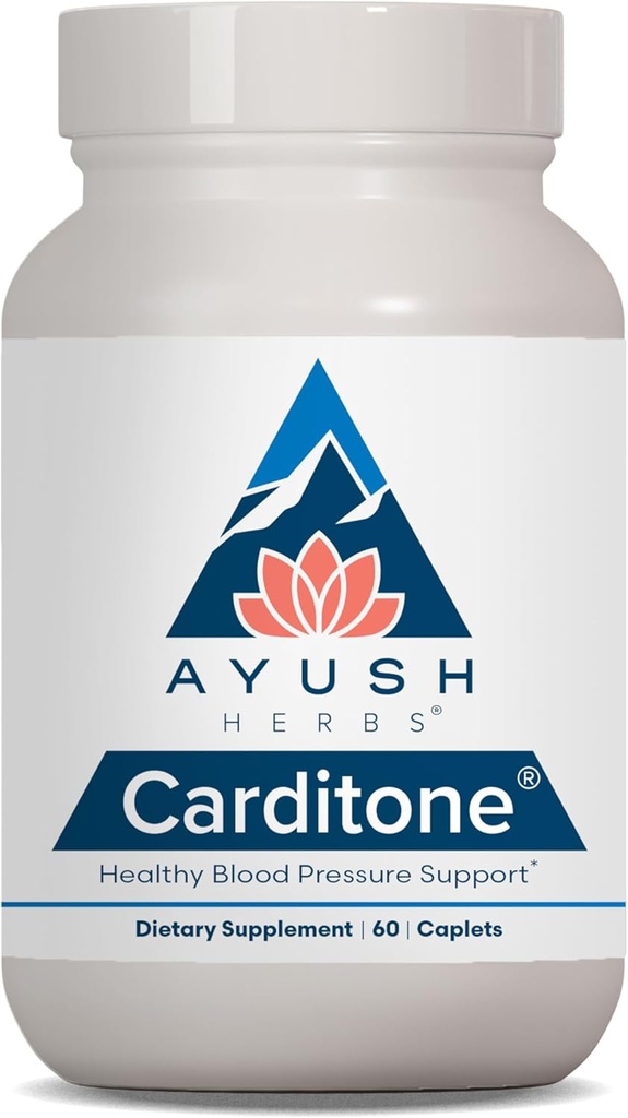Ayush urter carditone - Natural Heart Health Supplement for kvinder & mænd, BP Formel, Holistisk Heart Support med Rauwolfia, Arjuna, Calcium, og Magnesium - 60 Vegetar Caplets (1 Greve)
